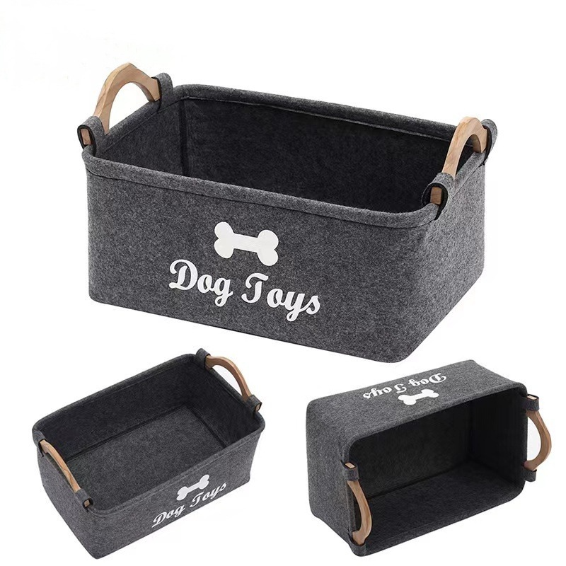 Cesta de Almacenamiento para Juguetes de Mascotas de Fieltro