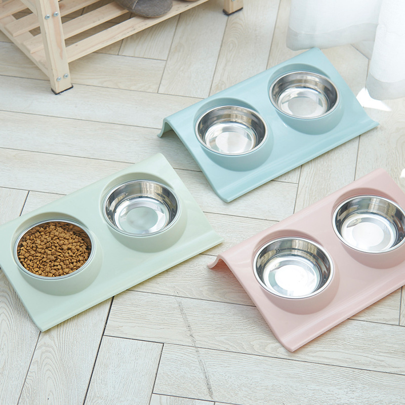 Cuencos Dobles de Acero Inoxidable para Perros y Gatos | Comida y Agua