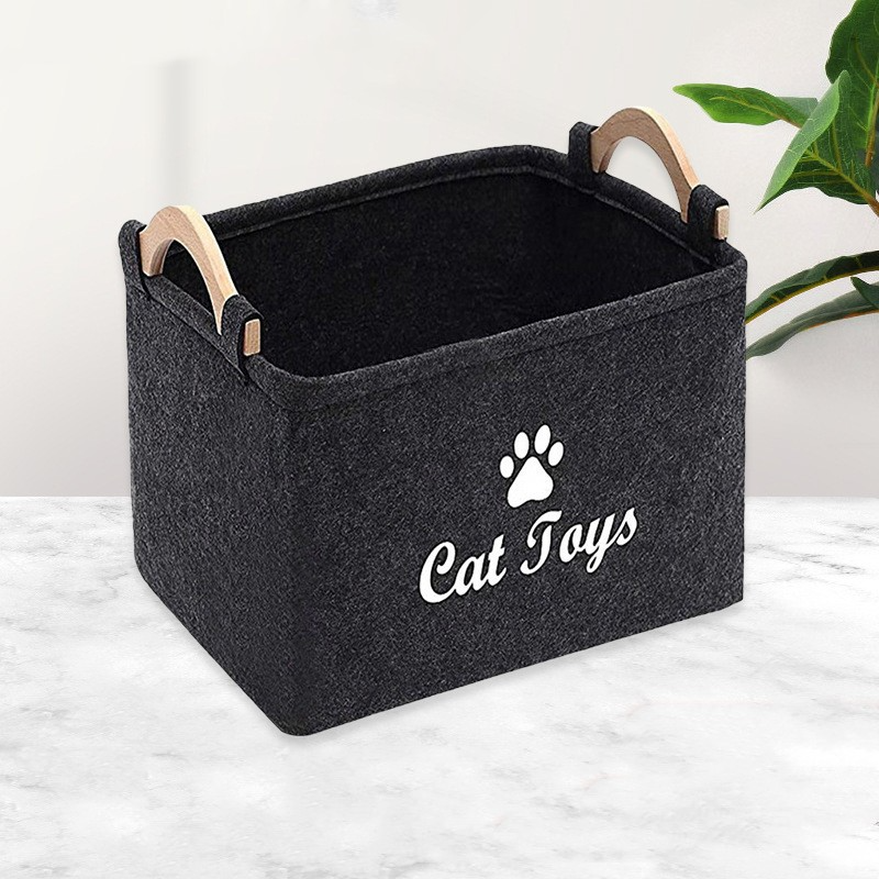 Cesta de Almacenamiento para Juguetes de Mascotas de Fieltro