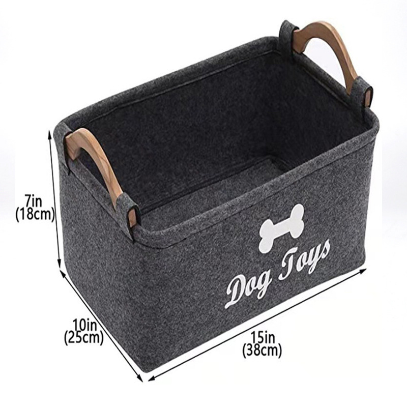 Cesta de Almacenamiento para Juguetes de Mascotas de Fieltro