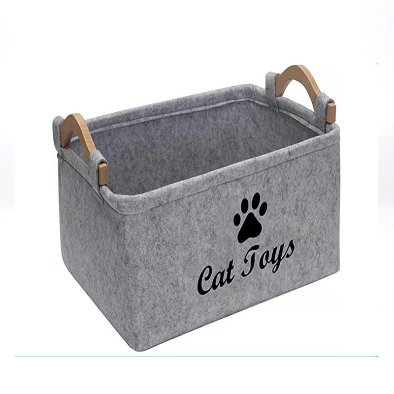 Cesta de Almacenamiento para Juguetes de Mascotas de Fieltro